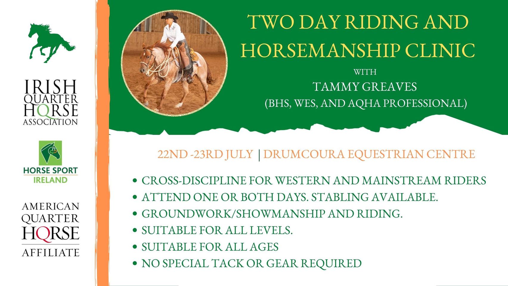 Two Day Horsemanship and Riding Clinic with Tammy Greaves